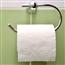 Roll of toilet paper hanging on wall holder