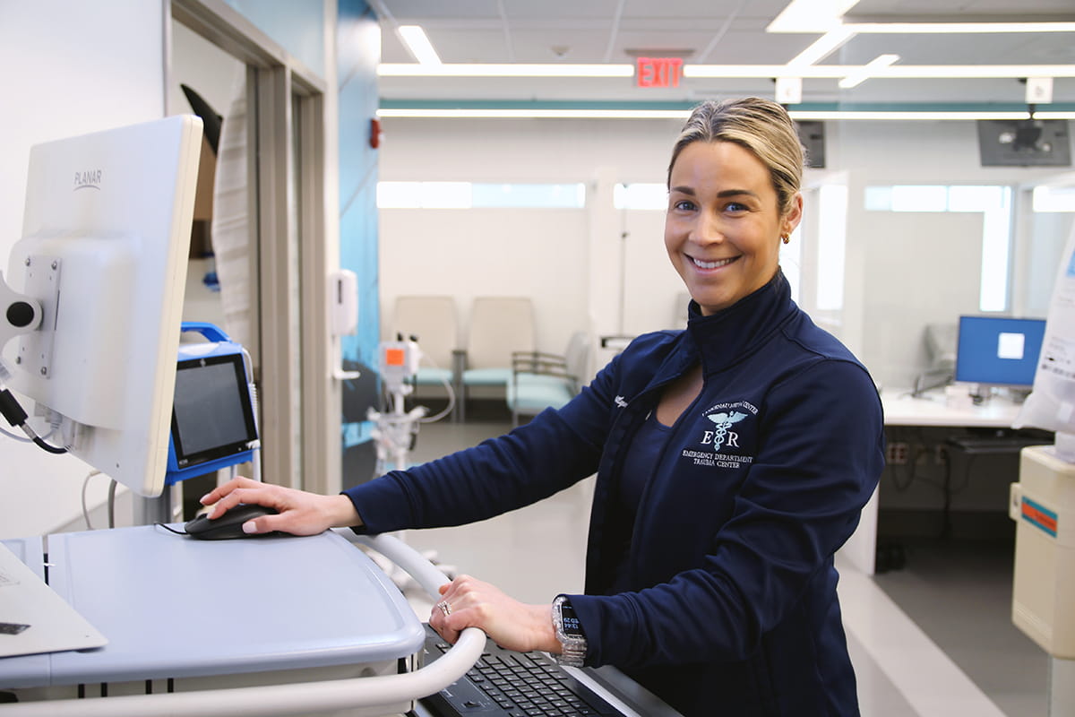 Nurse at workstation